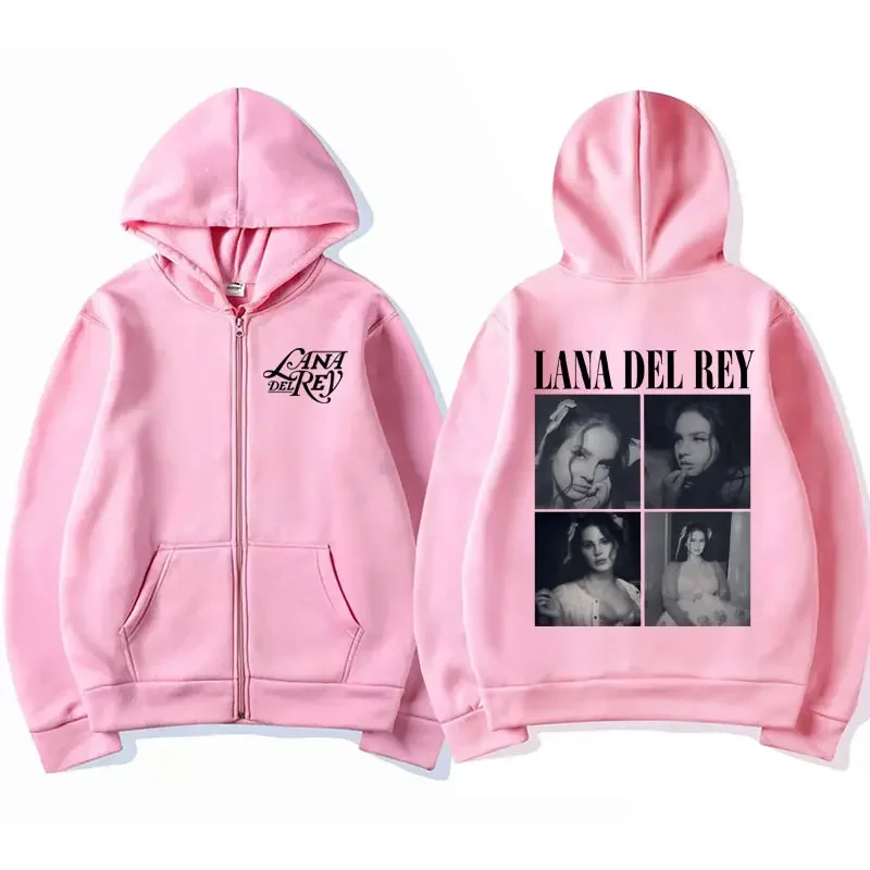 Retro Lana Del Rey Zip Up Hoodie Ultraviolence New Music Album Sweatshirt Men Women Hip Hop Style Oversized Zipper Jacket Hooded