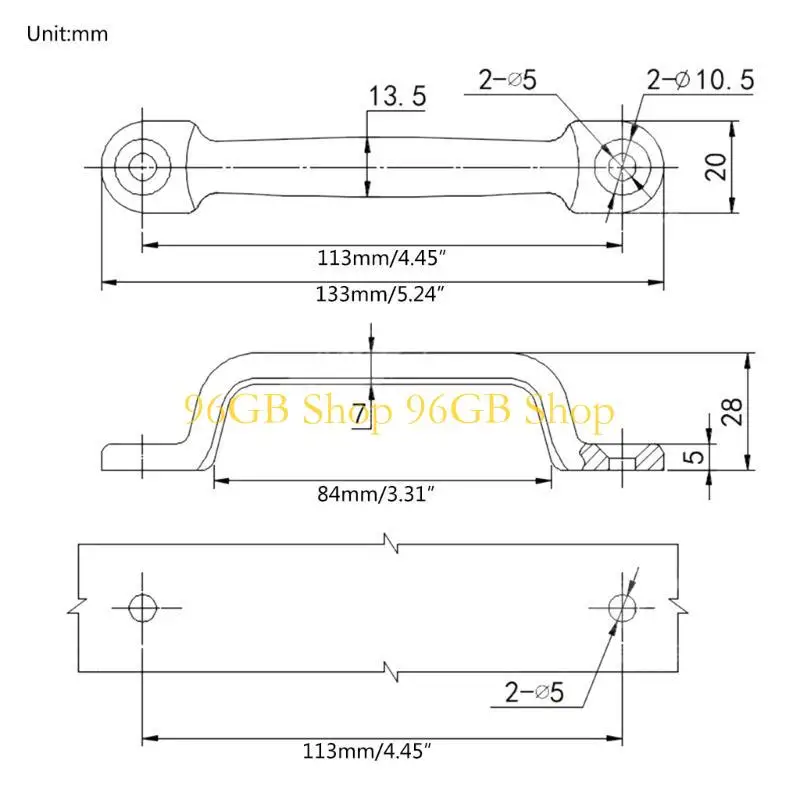 

96GB Grab Handle Handrail Entry Door Assist Bar for Trailer Home Cargo Yacht