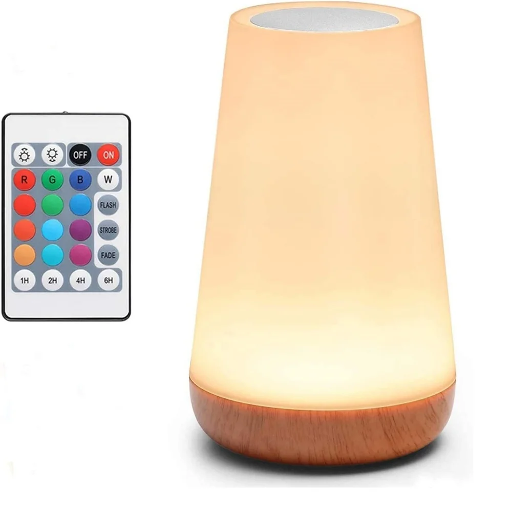 Table Lamp Bedside Lamp For Bedroom 13 Color Changing Touch Night Light RGB Remote Dimmable USB Rechargeable Portable Room Light