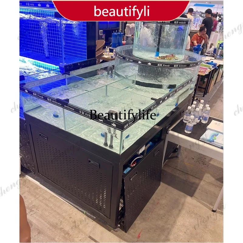 A55 Mobile Integrated Refrigeration Seafood Fish Tank Commercial Fresh Fish Pond For Supermarket Hotel Shopping Mall