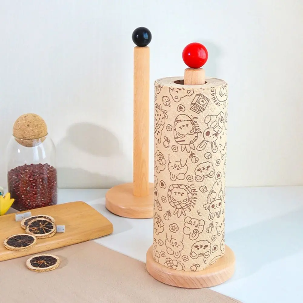 Langlebiger, freistehender Papierhandtuchhalter aus Holz, rutschfest, einfacher Tissue-Vertikalständer, Einhand-Riss-Tissue-Ständer für die Küche