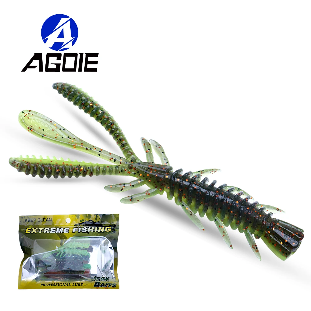 

Agoie 10pcs In Pack Silicone Baits 5cm 6cm 7cm Plastic Shrimp Swimbait Worm Soft Lure Wobblers For Pike Trout Perch Bait