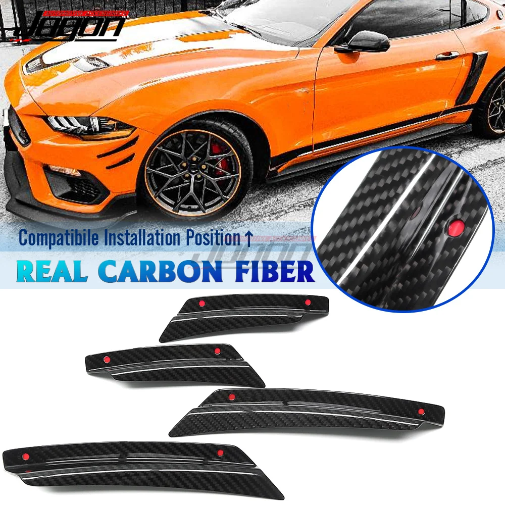 Front Bumper Lip Splitter Fins For Ford Mustang GT500 GT350 S550 Mach-E Body Spoiler Canard Valence Chin