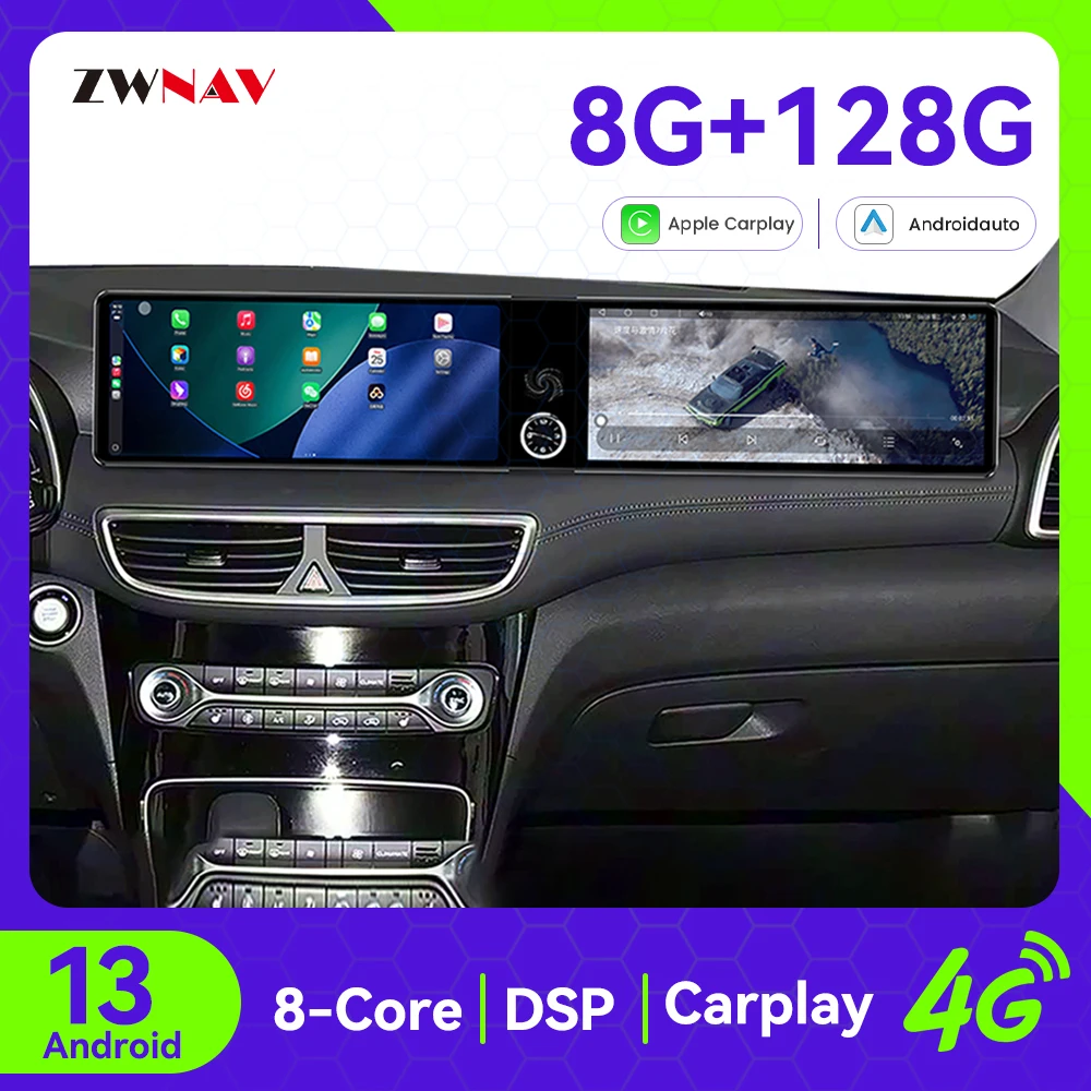 

Android 13 CarPlay Car Radio 24.6 inch Touch Screen For Hyundai Tucson 2016-2019 GPS Navigation Multimedia Player Head Unit Auto
