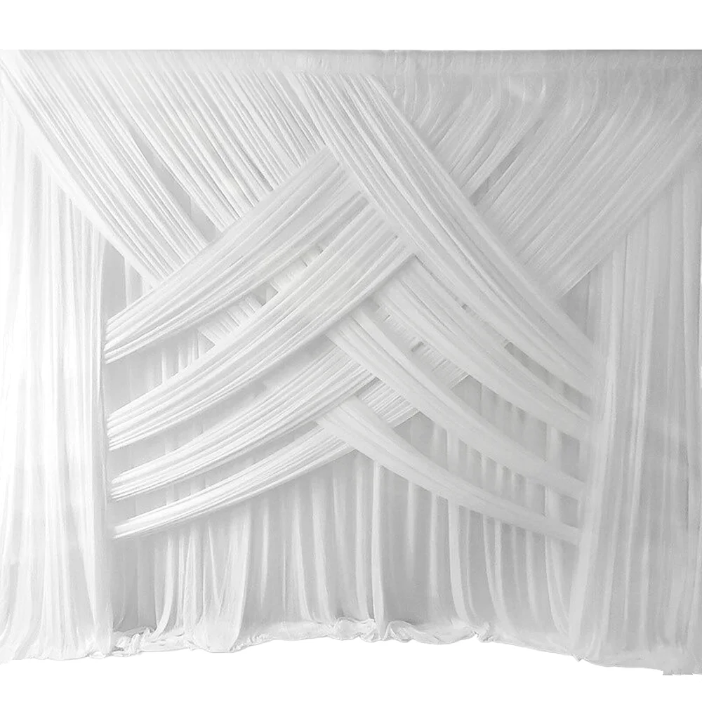 

New White Cross Wedding Background Curtain Integrated 3mx3m/3mx6m Luxury Curtains Birthday Party Background Panel Decoration