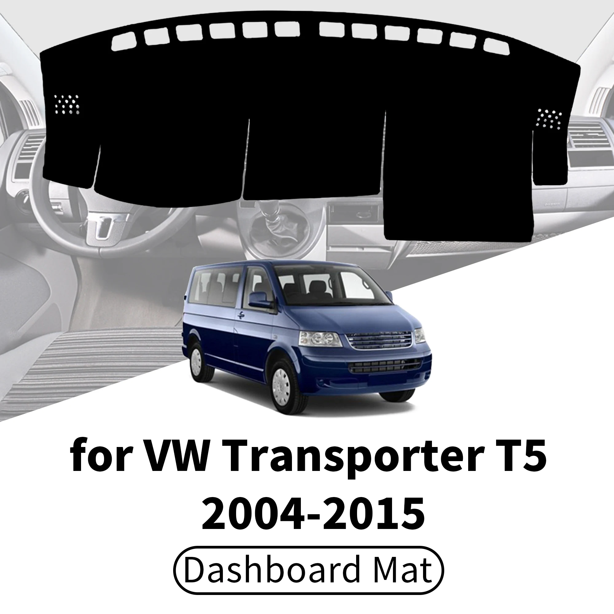 para VW Multivan Caravelle California Transporter T5, cubierta para el salpicadero, protector solar, alfombrilla para el salpicadero con protección UV, accesorios para el interior del vehículo.