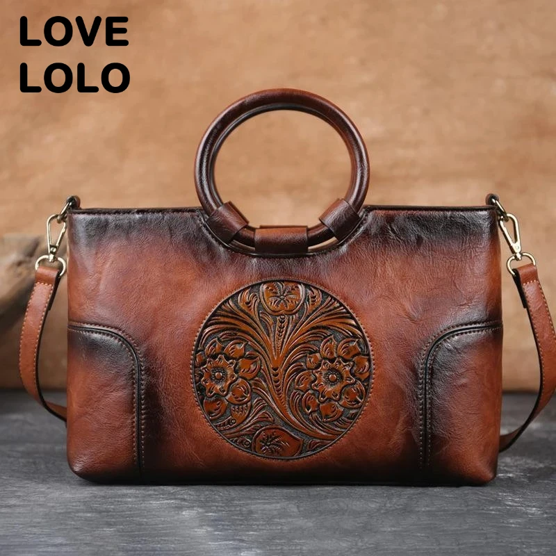 

2025 High Quality Vintage Handbag for Women Large Capacity Embossed Messenger Bag Retro Shoulder Bag Spacious Work Commuter Ba