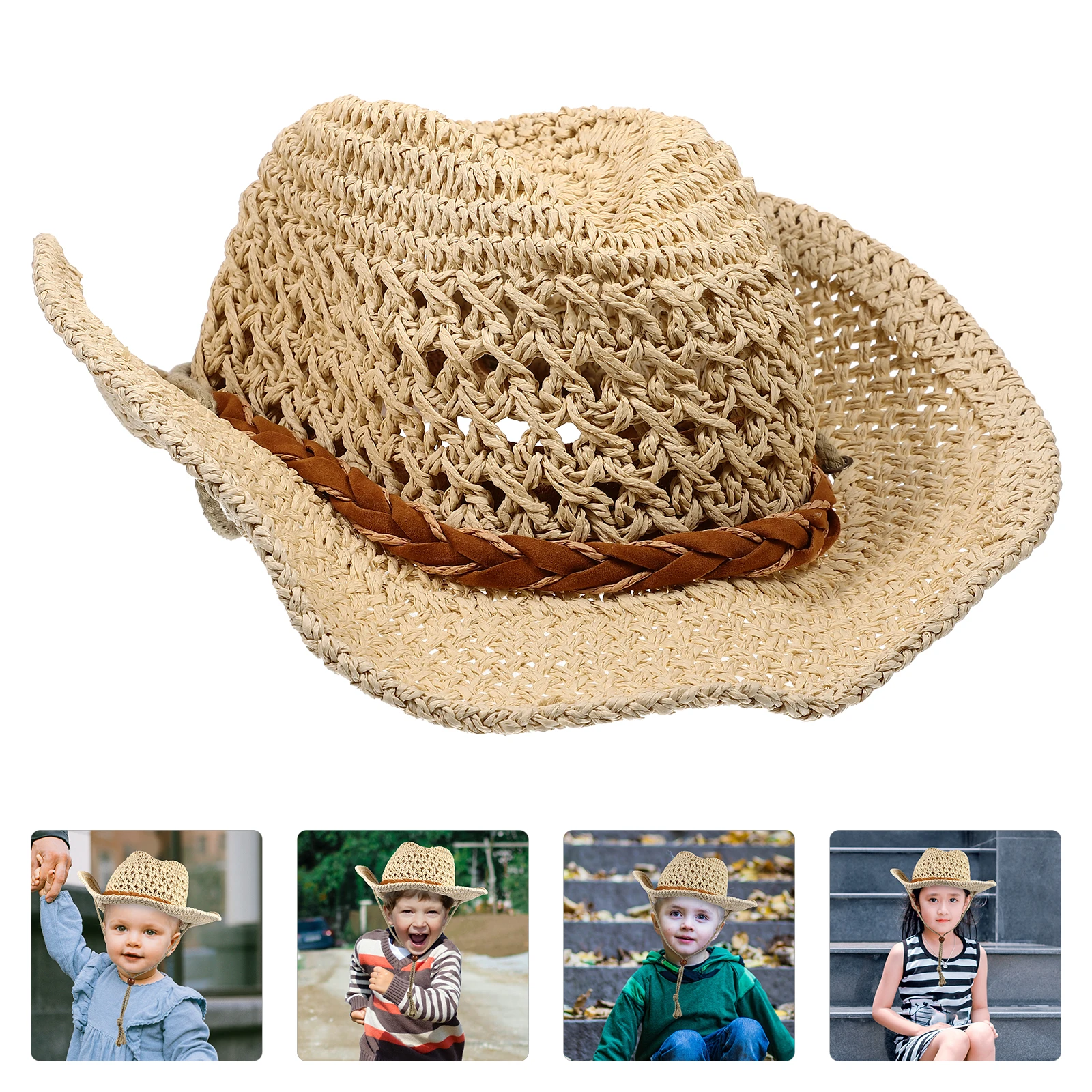 

Children Straw Beach for Kids Summer Toddler Sun Protection Toddler Baby Wide Straw Woven Brim Beach Hat Party Hat