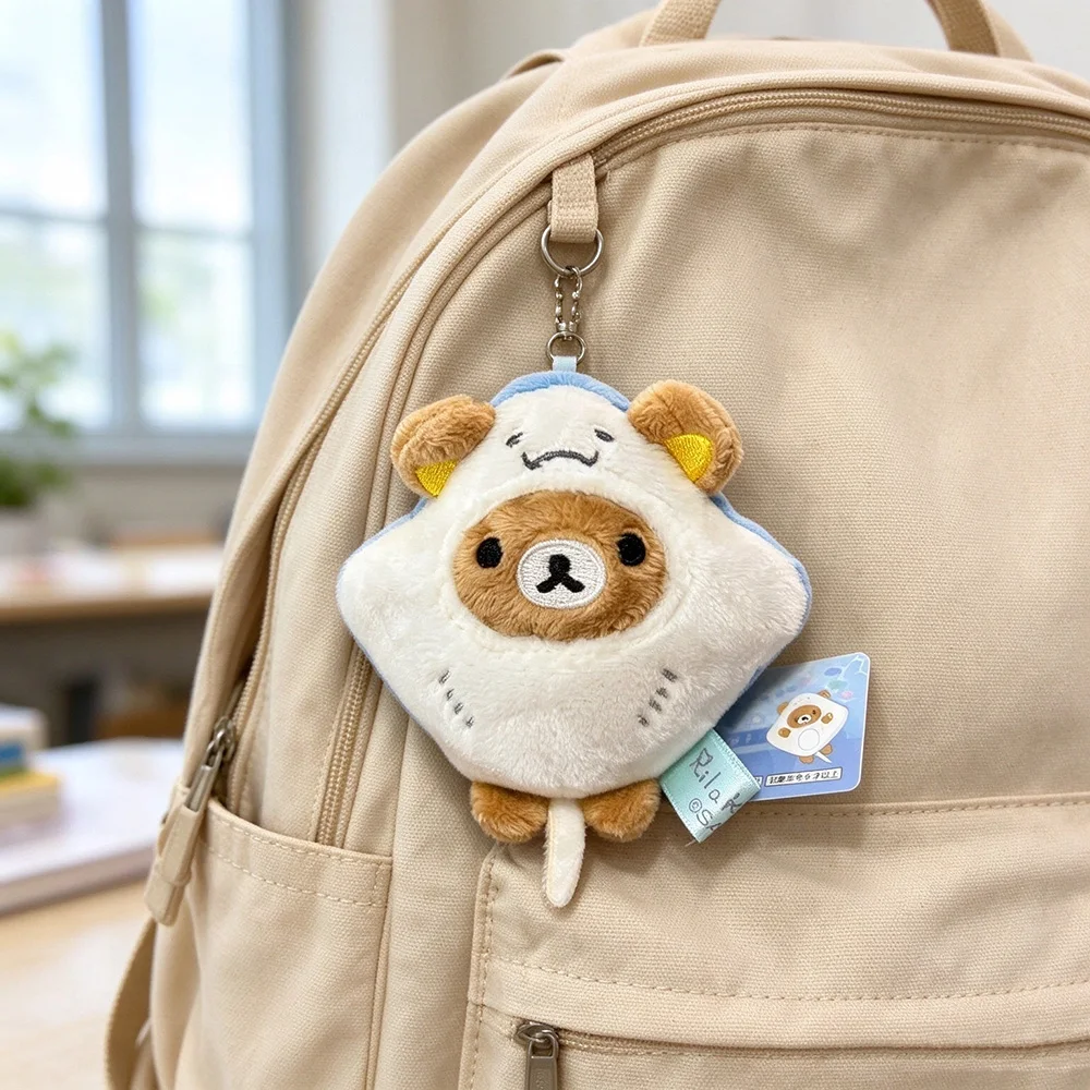 Rilakkuma Plush Keychain Mini Bear Soft Bag Charm Cute Cartoon Stuffed Pendant Festival Gift Christmas Gift