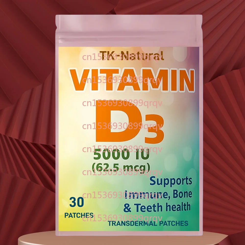 

30 Patches Vitamin D3 Transdermal Patches Supports Bone, Immune & Heart Health