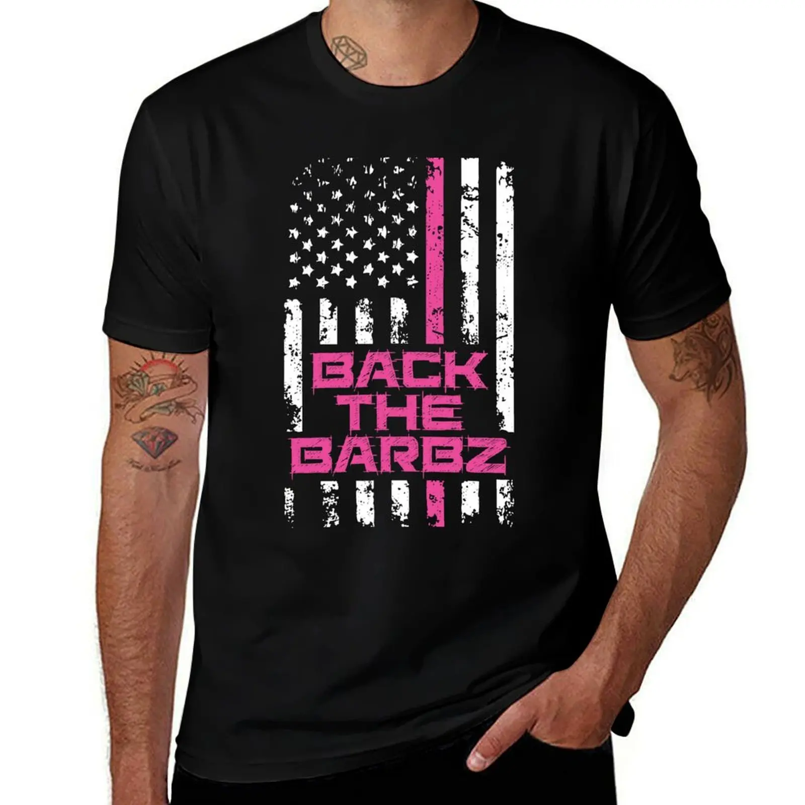 Футболка Back The Barbz Pink Flag в стиле ретро, повседневная футболка на День Благодарения