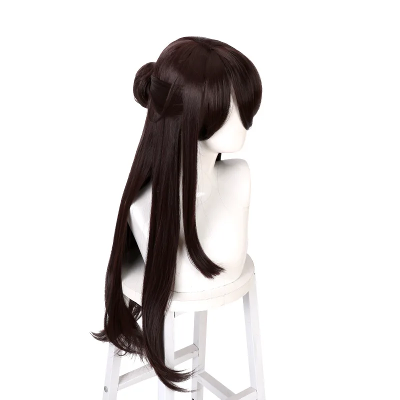 Peruca de cosplay Genshin Impact Beidou, peruca de cosplay estilo marrom-preto que abraça o rosto, peruca de jogo e anime