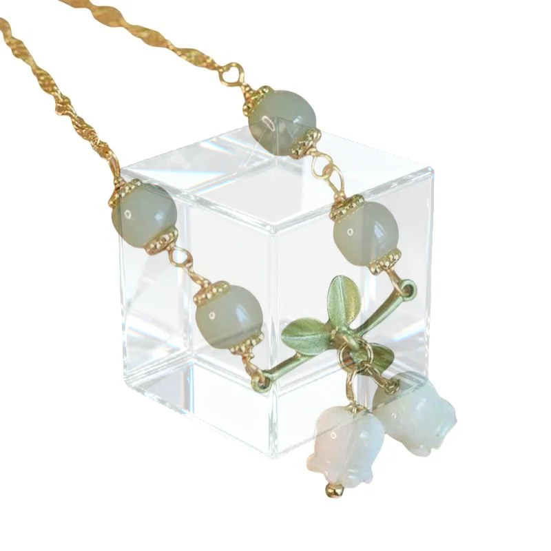 Cherry Pendant Orchid Bracelet Exquisite Flower Charm New Chinese Style Beaded Hand Rope For Party
