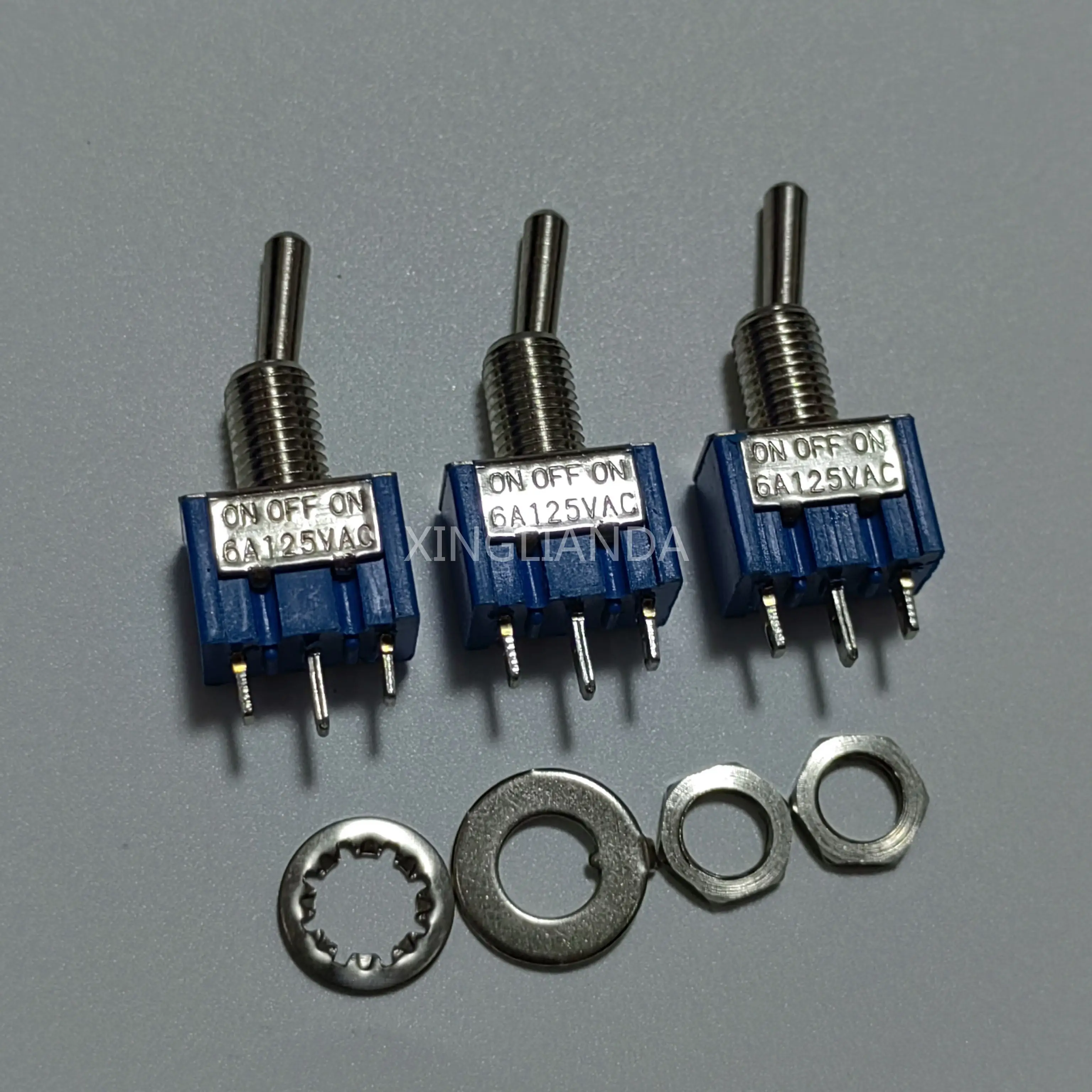 10PCS Toggle Switch ON-OFF-ON 3Pin 3 Position Latching MTS-103 125VAC/6A 250V/3A Power Button Switches