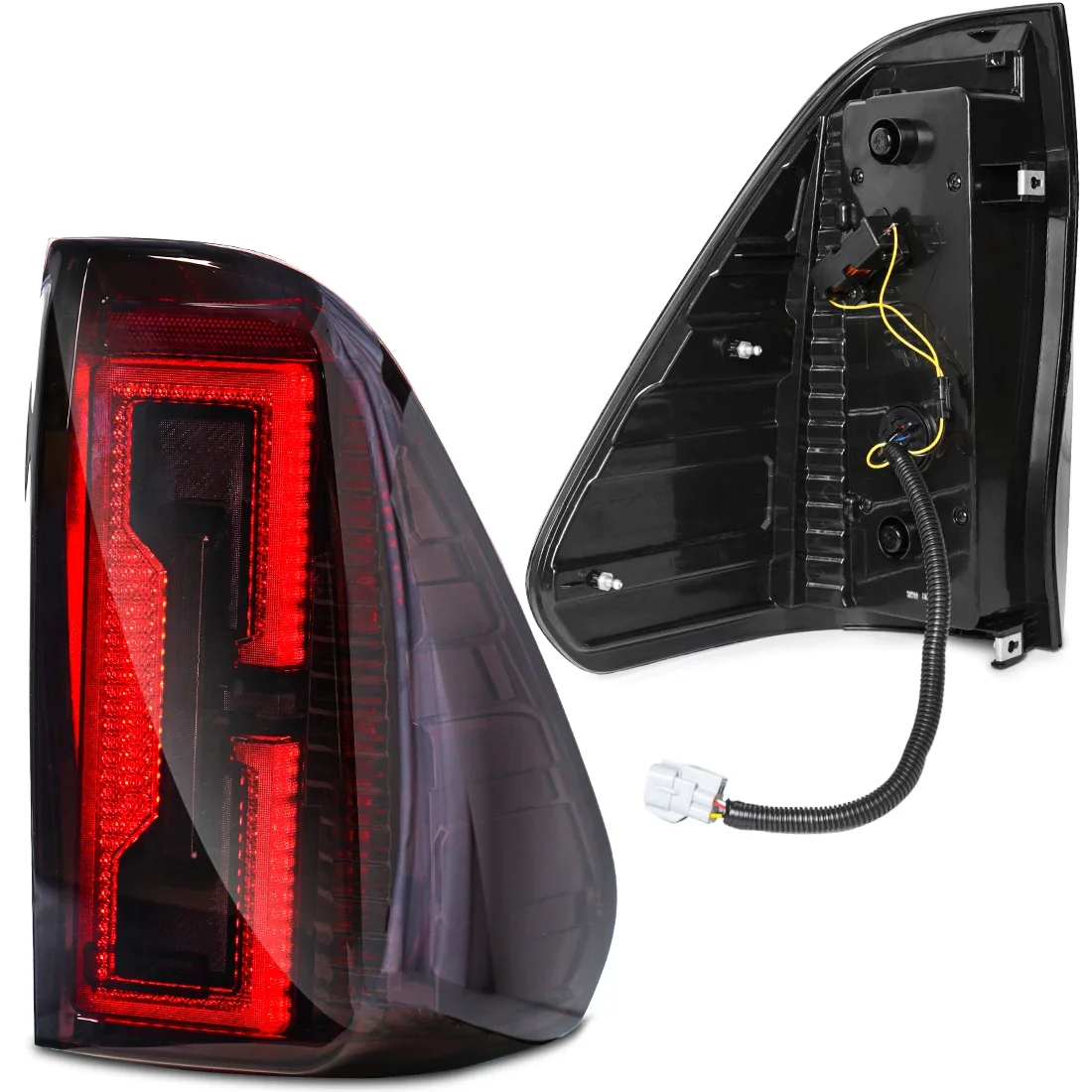 Car Rear Tail Brake Light Assembly With Wiring Smoke Black Lens For Toyota Hilux Revo 2015 2016 2017 2018 2019 2020 2021 2022