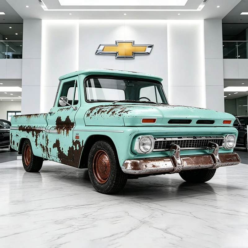 Coche de aleación a escala 1:24 Chevrolet C10 Fleetside Pickup 1966, modelo de coche en miniatura para colección o regalo