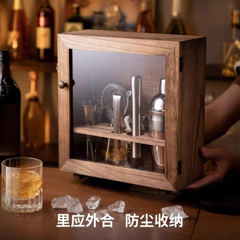 Stainless Steel Snow Cup Premium Shaker Bar Cocktail Professional Mixer Set Storage Shelf