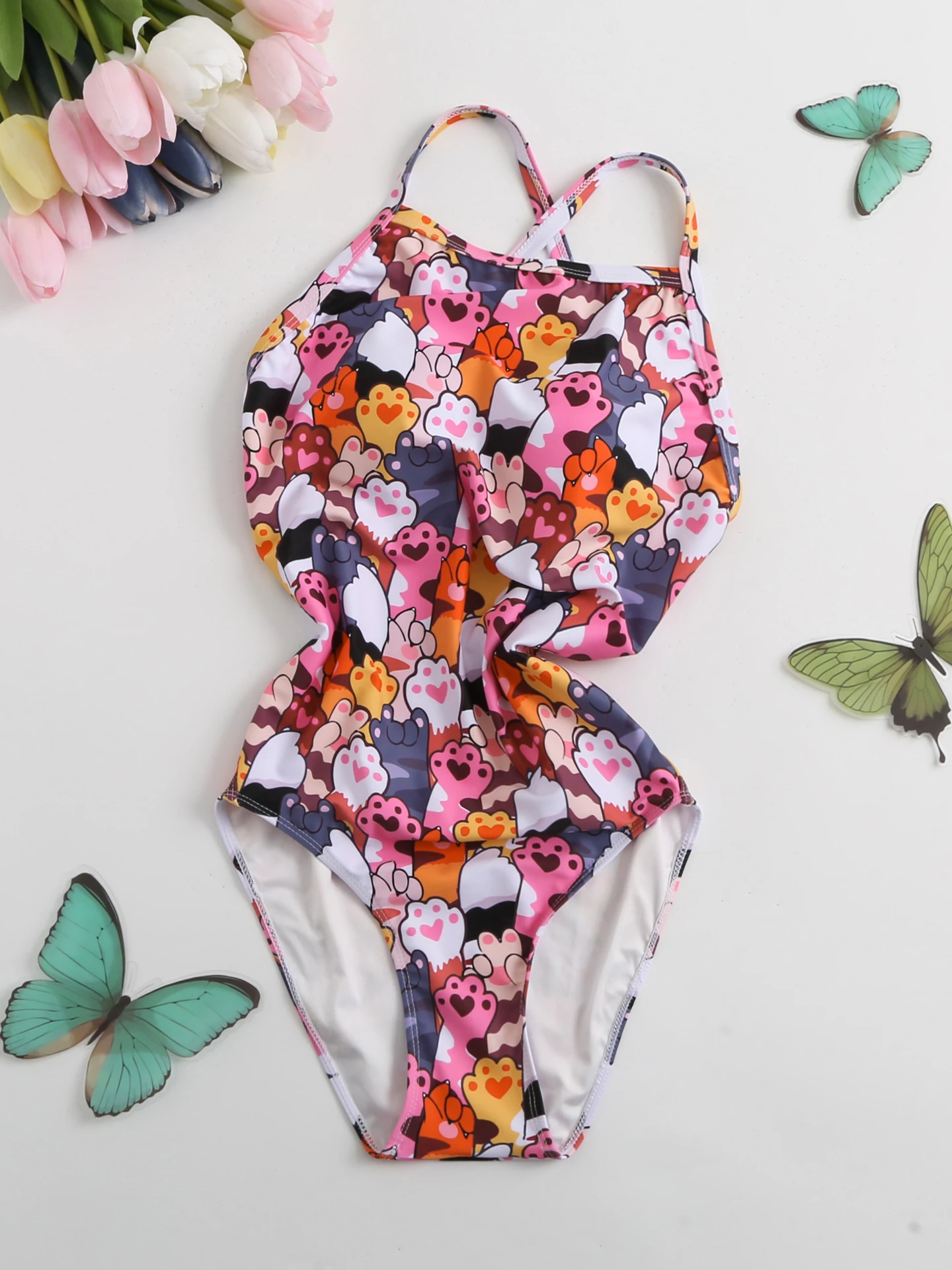 

Профессиональный цельный купальник с подкладкой на груди, с низким вырезом, устойчивый к хлору, для термальных источников и плавания