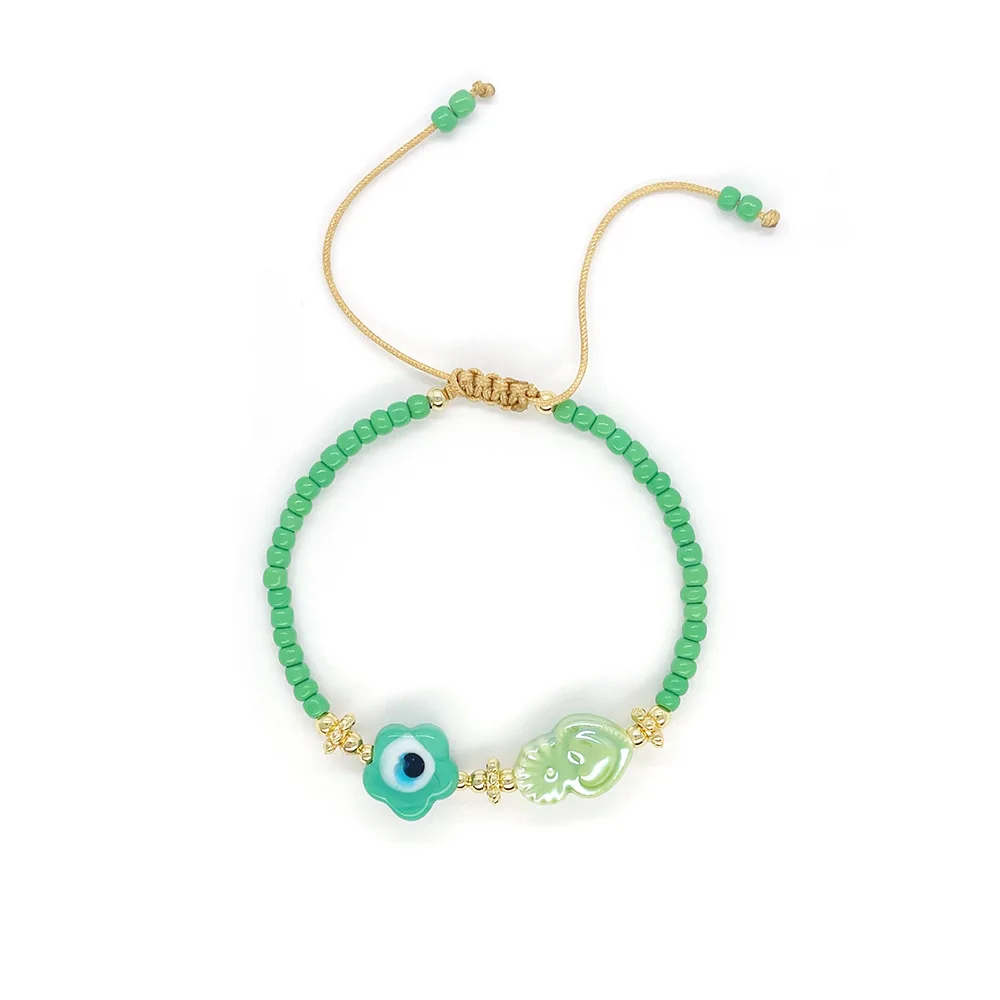 ZGMXR Rice bead bracelet Gradual color Flower Heart shape Adjustable Bohemia Woman Fashion Simple Hand-woven Beaded bracelet