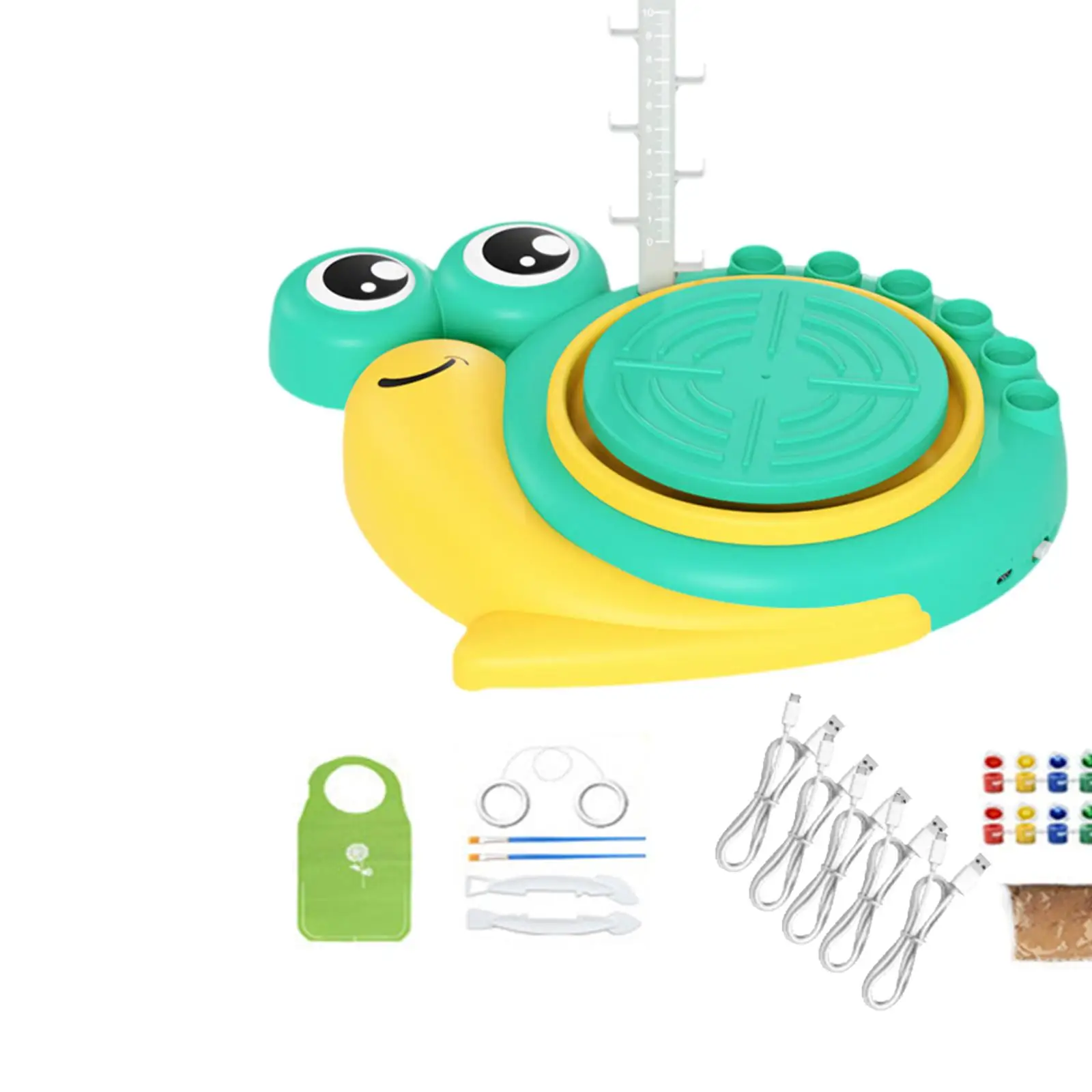 ล้อปั้นดินเผาไฟฟ้า กิจกรรมปั้นดินเผา และสาย USB สำหรับชั้นเรียนปั้นดินเผา อายุ 6-12 ปี