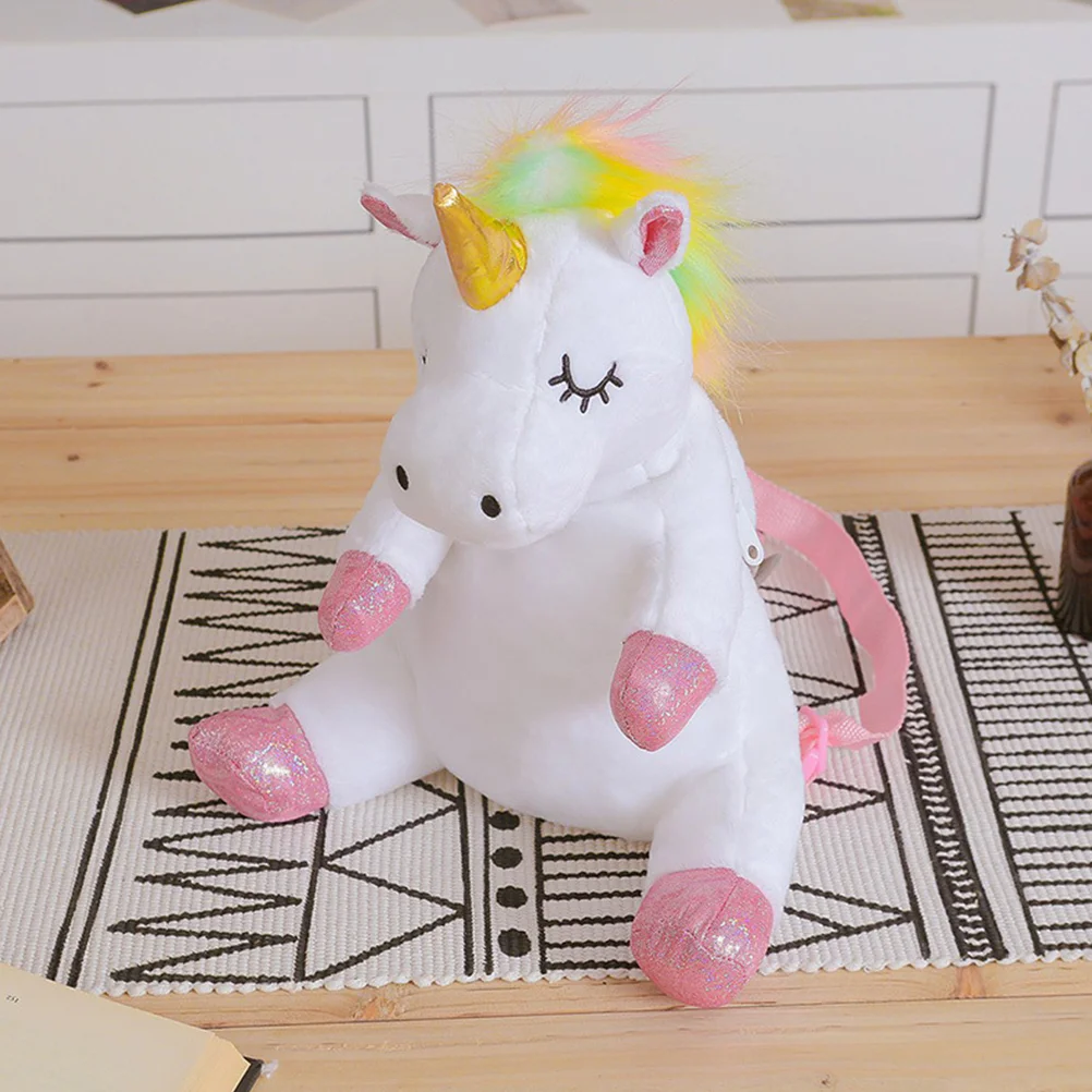 Unicorn Backpack Cartoon Book Bag Kids Plush Change Purse Lovely Coin Pocket Child