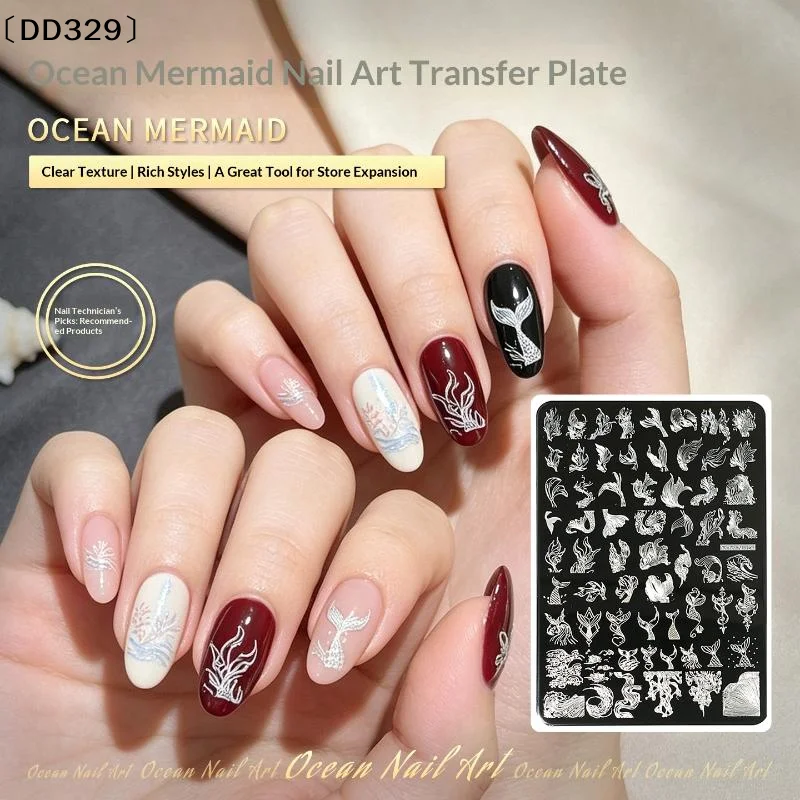 Vintage Blooming Flowers Nail Stamping Plates Multi-styles Fishtail Nail Art Plate Stainless Steel Template Nail Design 〔DD329〕