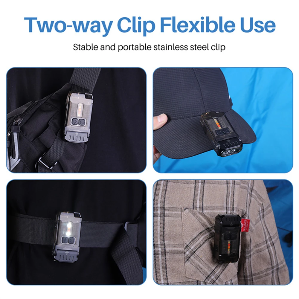 Asafee EDC LED 1200LM 105M Range Mini Flashlight IP67 Waterproof Lamp Rechargeable Tiki 80° Rotation Torch 81g Keychain