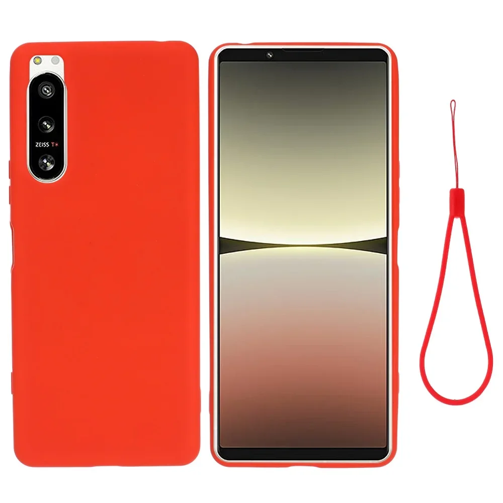 With Silicone Strap Funda for Sony Xperia 5 IV Case Liquid Silicone Soft Cover for Sony Xperia 10 5 1 IV Pro II ACE III  Capa