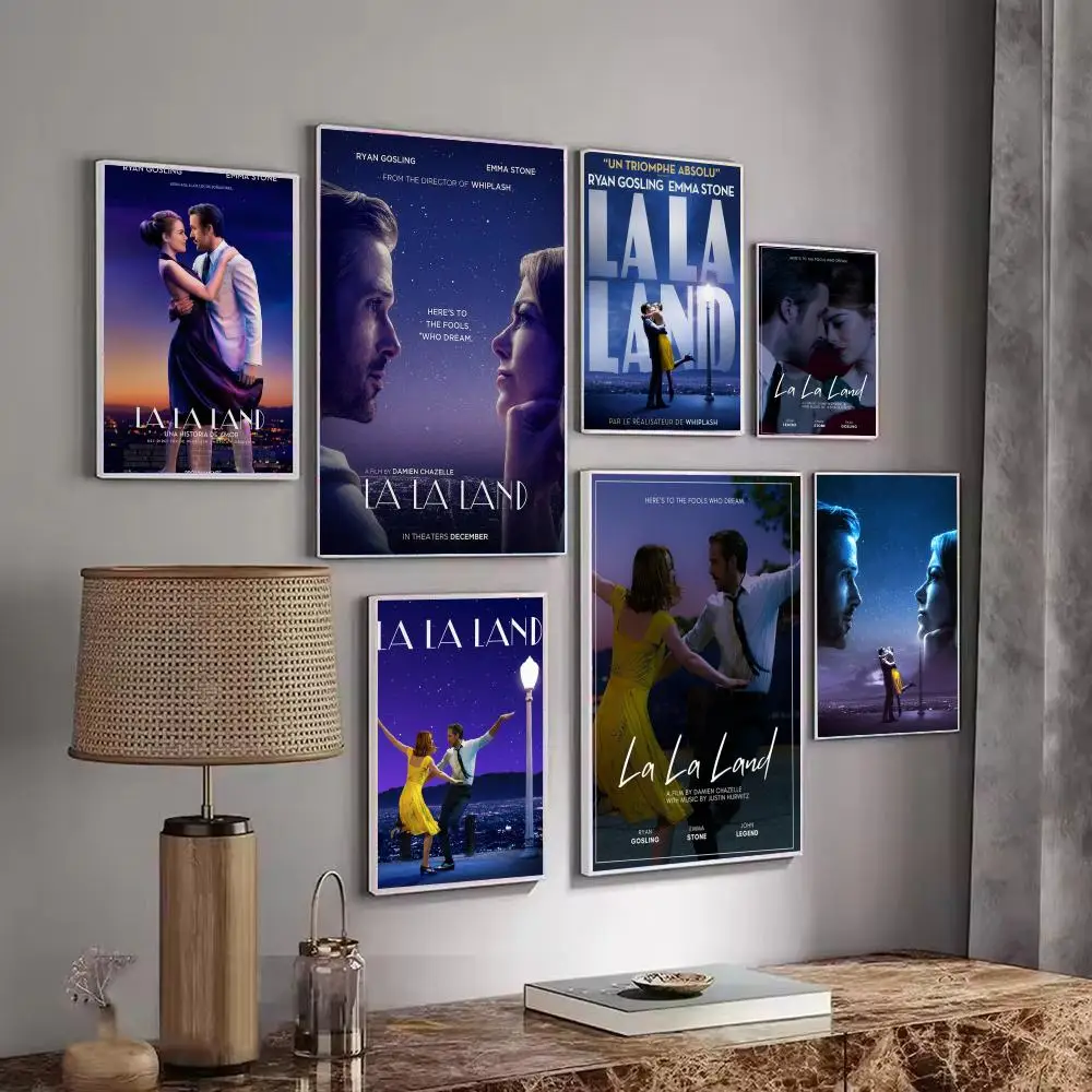 Classic Movie La La L-Land Poster Decorative Wall Art Stickers Mural Photo Print for Home Living Room Hallway Decor