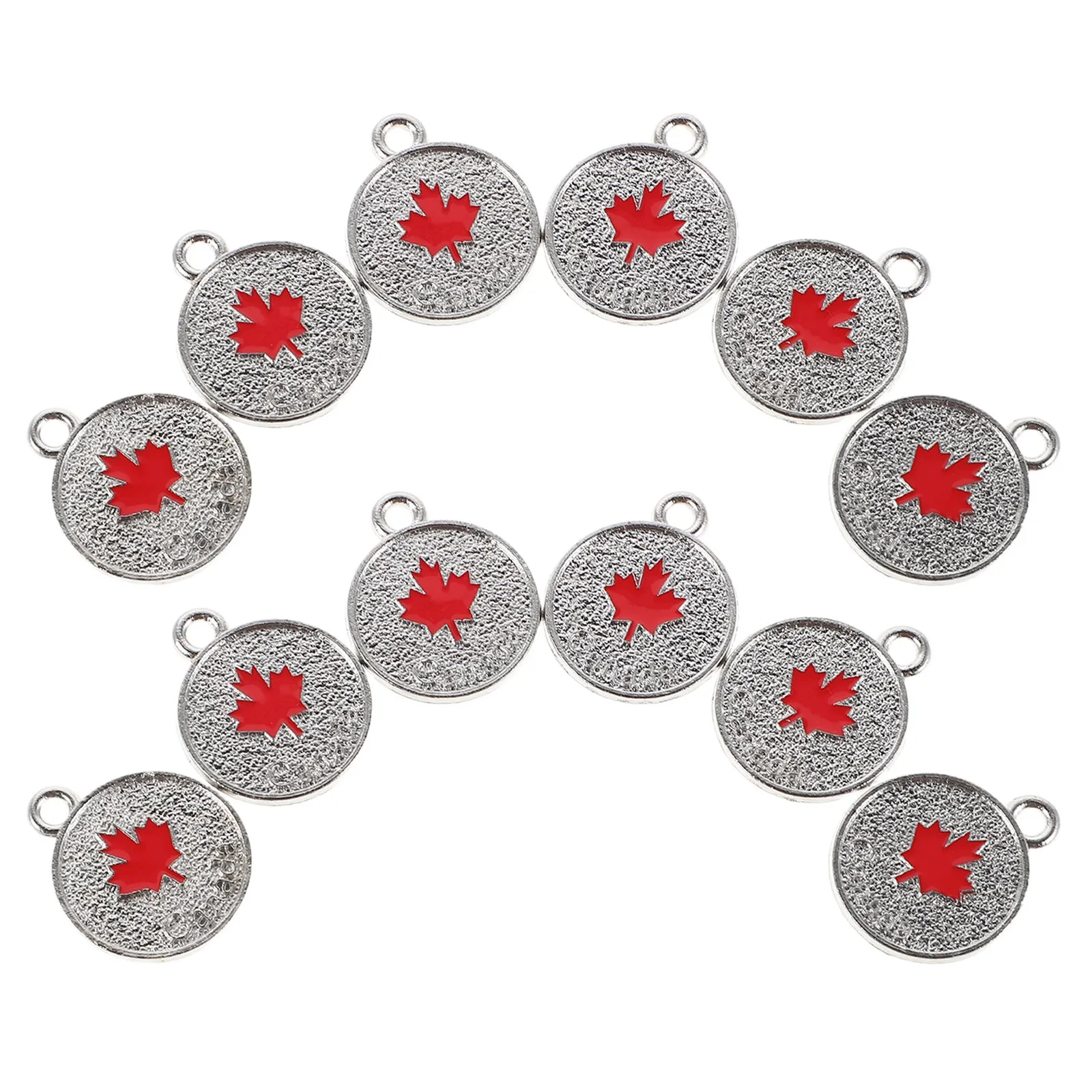 

25Pcs Canada Flag Charms Maple Leaf Pendant Jewelry Craft Supplies DIY Bracelet Necklace Making Enamel Vibrant Colors Patriotic