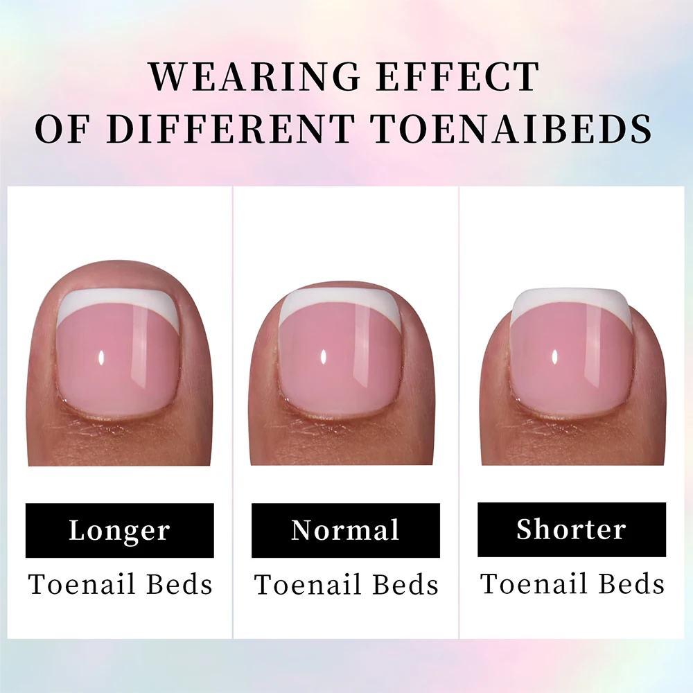 120 pçs francês falso imprensa em unhas wearable gradiente branco rosa nu curto quadrado toe unhas diy cobertura completa pé unhas dicas