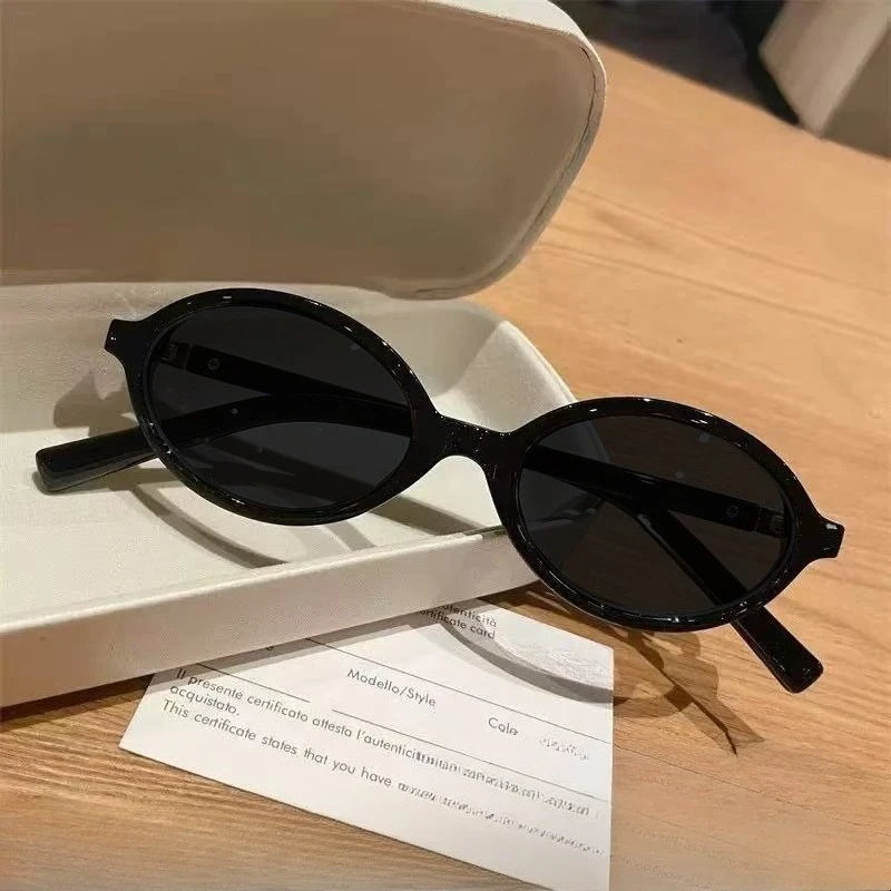 Vintage INS Style Oval Small-frame Myopia Sunglasses Unisex Literature and Art Advanced Sun Protection Glasses 0 To -4.0