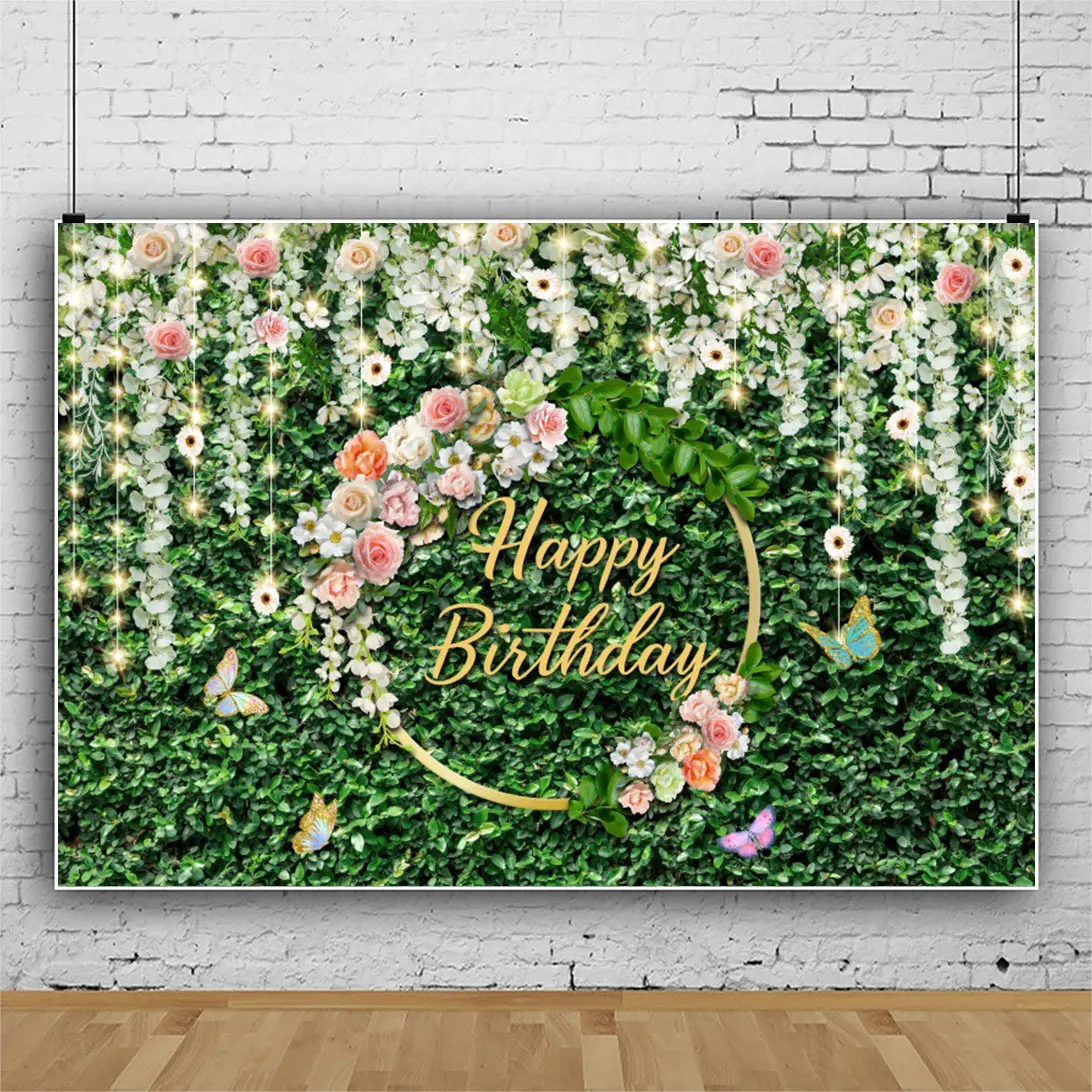 Zielony Ekran Liście Tło Kwiat Motyl Tropikalna Dżungla Liść Ściana Trawa Baby Shower Urodziny Ślub Fotografia Rekwizyt Deco