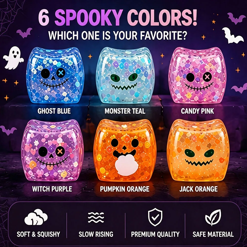 ASMR Visual Satisfying Halloween Maltose Ice Cube Tactile Prop Slow Rising Squeeze Desk Decor Mindful Boredom Killer Novelty