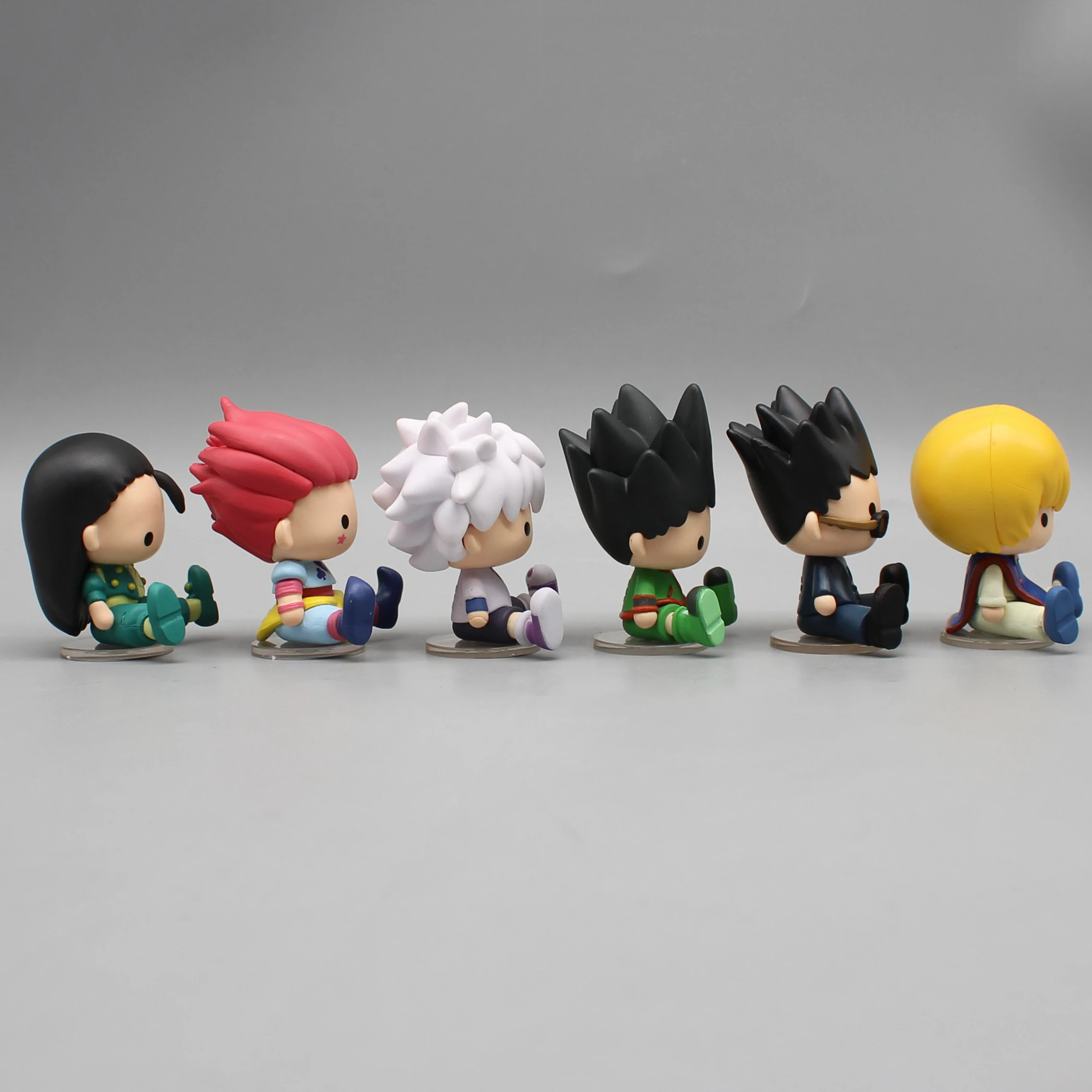 6cm 6 szt. Zestaw Anime Hunter X Hunter Gon · Freecss Killua Zoldyck Kurapika figurki Mini lalka Model akcesoria samochodowe zabawka prezent