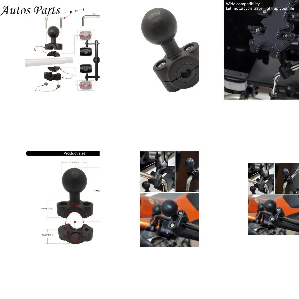 

57BA Universal High Pellack Mail Adapter 360 -градусный вращение для мотоцикла Scooter Handle Harder Dlope Mount Doster Stand