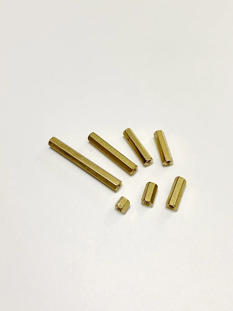 Brass Standoff Fasteners M3x0.5P Mechanical Thread PCB Board Spacing Column Double Way Stud Nut Bracket Copper Partition Column