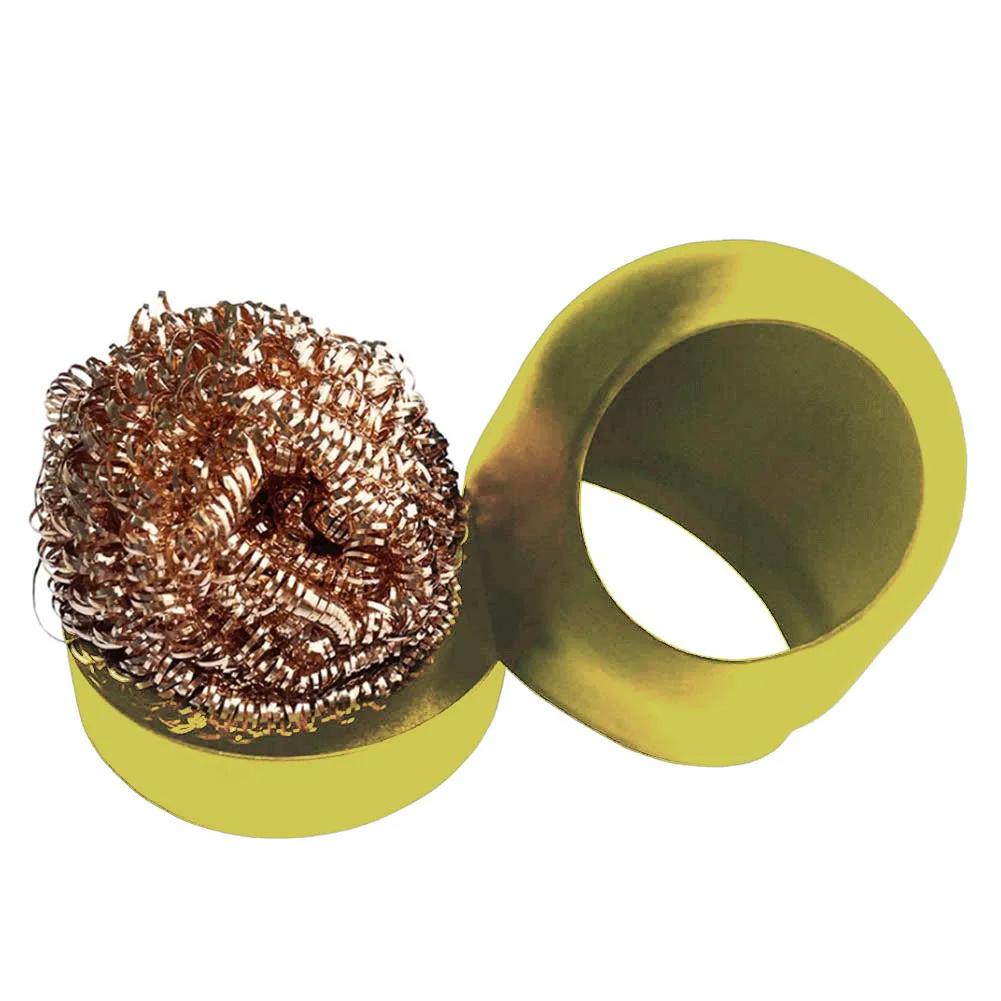 Sfera di pulizia dissaldante filo metallico con Set di supporti saldatura dissaldatura saldatura saldatura punta di ferro scorie pulizia sfera d'acciaio