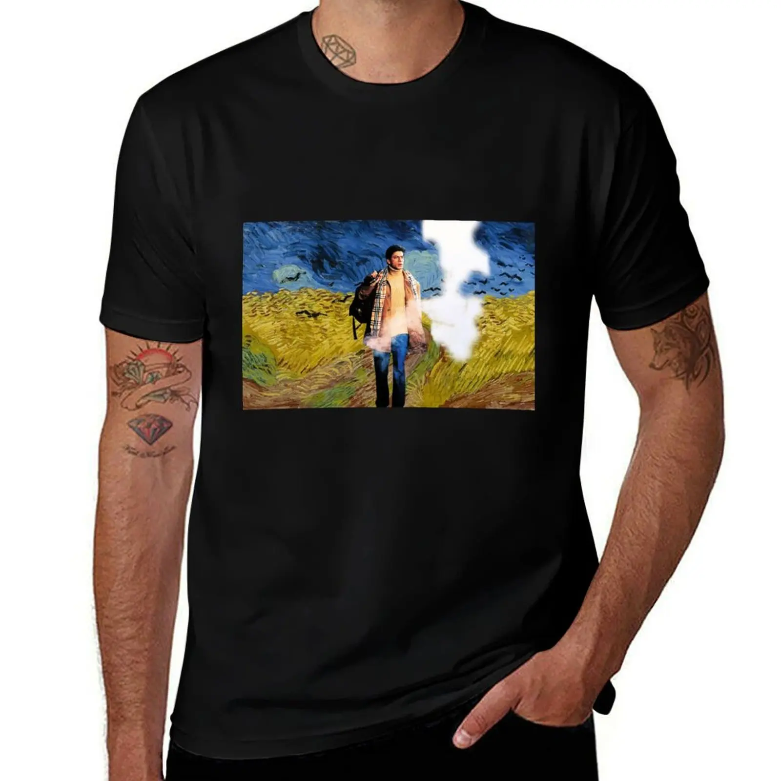 Main Hoon Na x Wheat Field with Crows T-Shirt Simple Trendy Casual T-Shirt