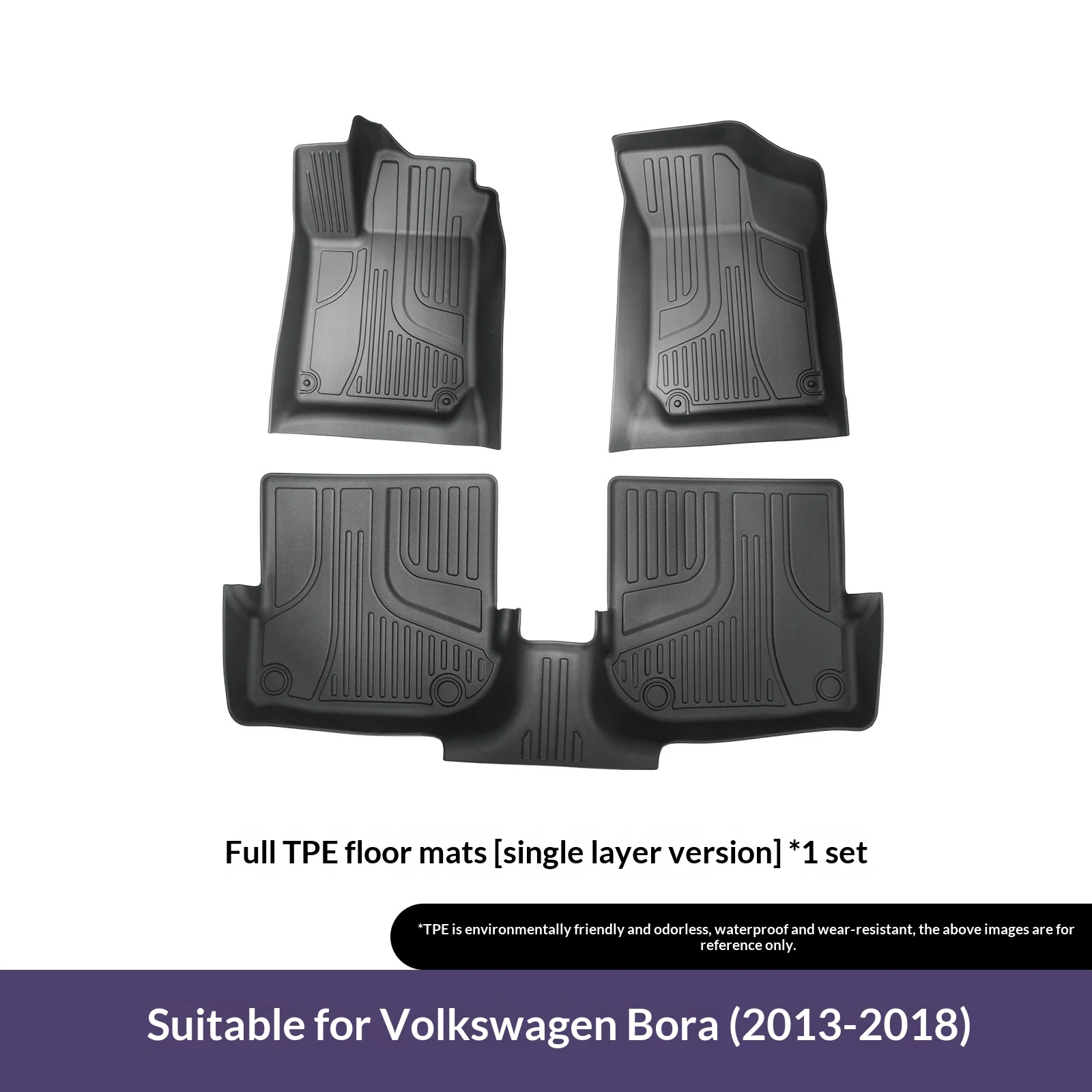  (LHD)For Volkswagen Bora TPE Floor Mats Full Set Custom Fit Eco Friendly Car Floor Liners All Weather Protection Auto