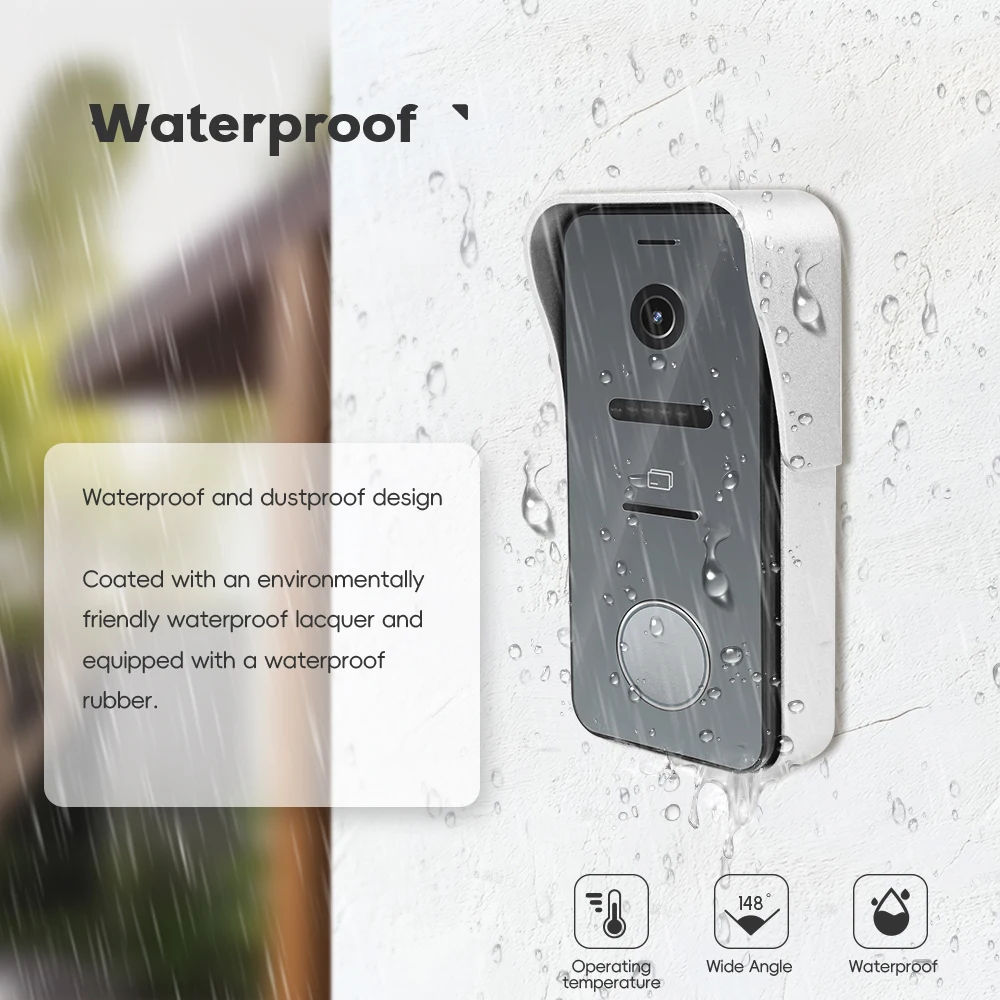 Morningtech 1080P HD Video Intercom System Smart Home WiFi Wired Doorbell with TUYA APP Video Door Phone for Screen Door