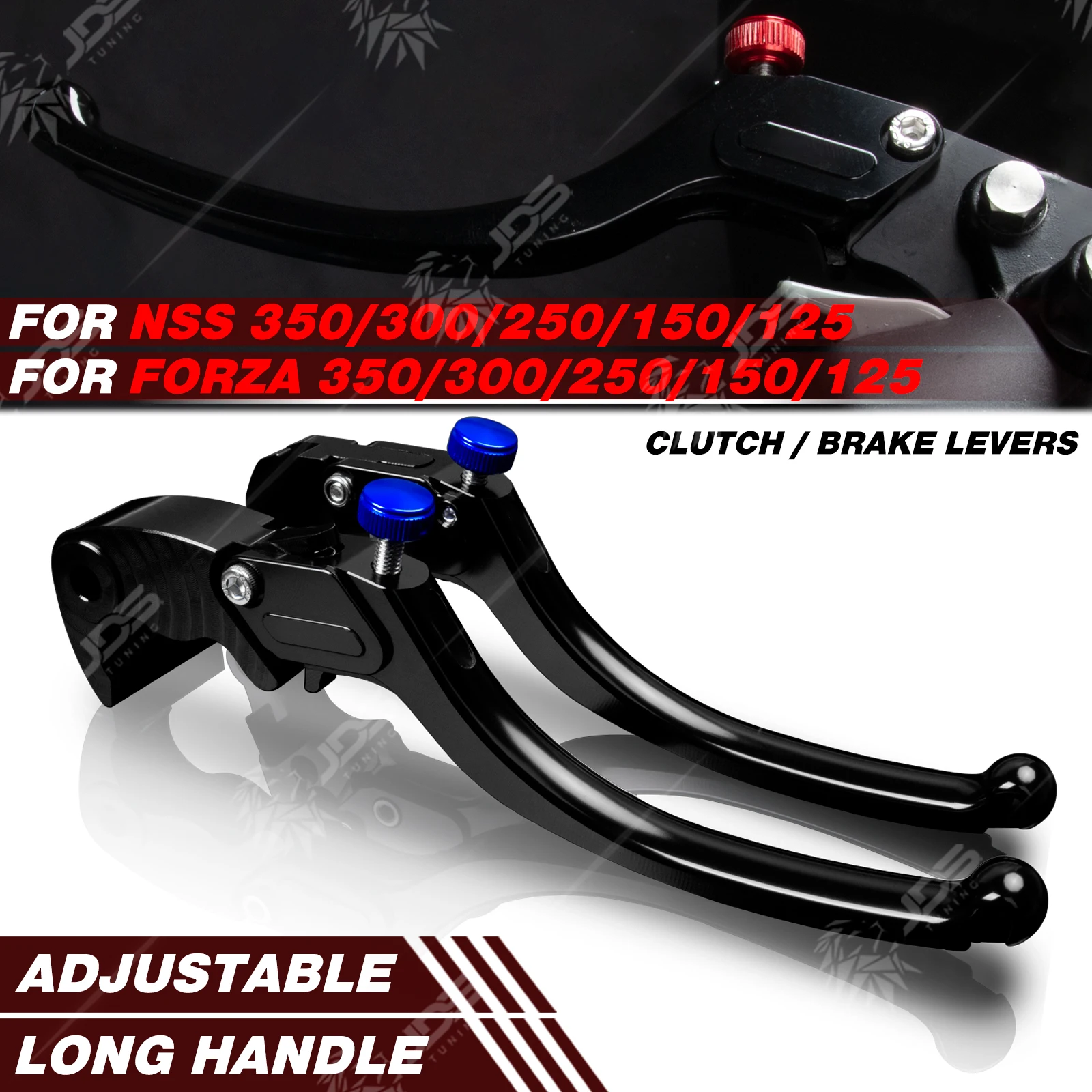 JDSTUNING For Honda NSS/FORZA 350/300/250/150/125 Stepless Clutch Lever Brake Lever Set Long Handle Levers Accessories Parts