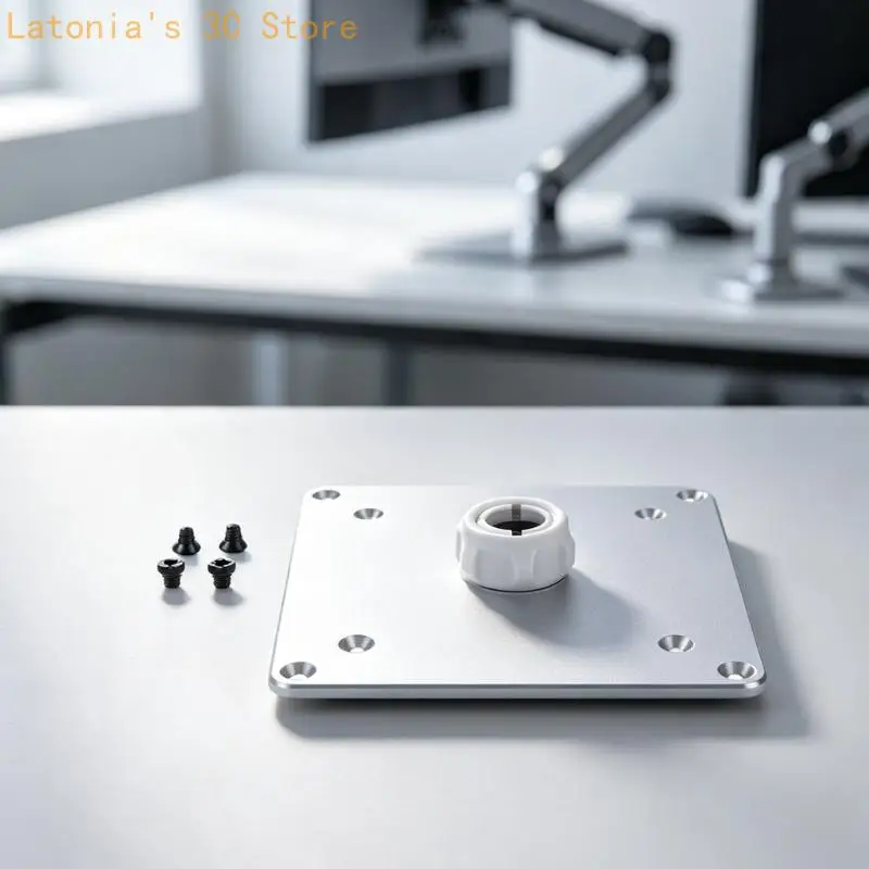 Desk View Monitor Mount Plate with 17MM Ball Receiver, Aluminum Body, VESA 75 X 75 and 100 X 100 Mm Display Use X3UB