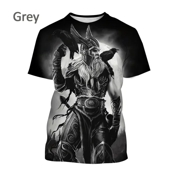 2024 Summer Fashion Odin Viking 3D Printed Men\'s T-shirt, Harajuku Short sleeved T-shirt, Men\'s and Women\'s Casual Top