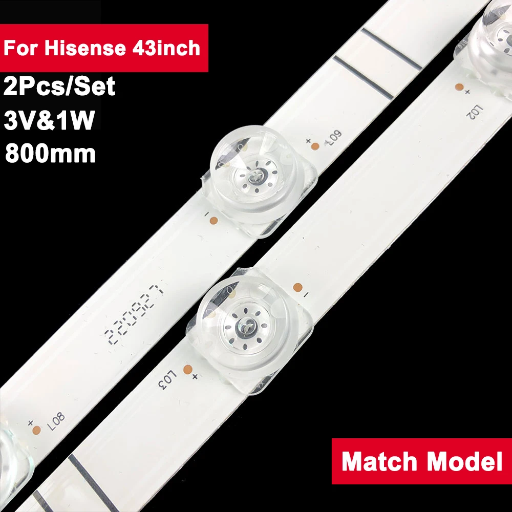 2pcs 800mm 3V LED  Backlight TV Strip For Hisense 43inch JL.D425C1330-003AS-M_V03 CRH-BX43X13030120202BREV1.2 43H4030F3