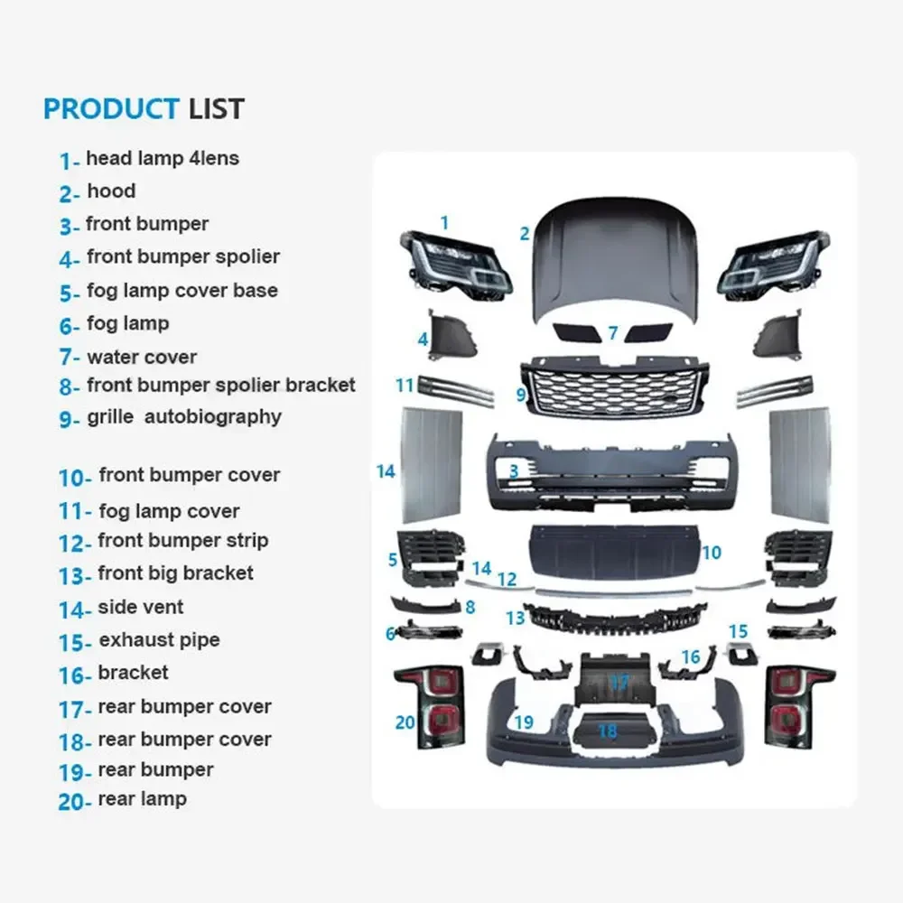 Hot Selling Car Body Parts Facelift For Range Rover Vogue L405 2013-2017 Upgrade To 2018-2019 OE Style