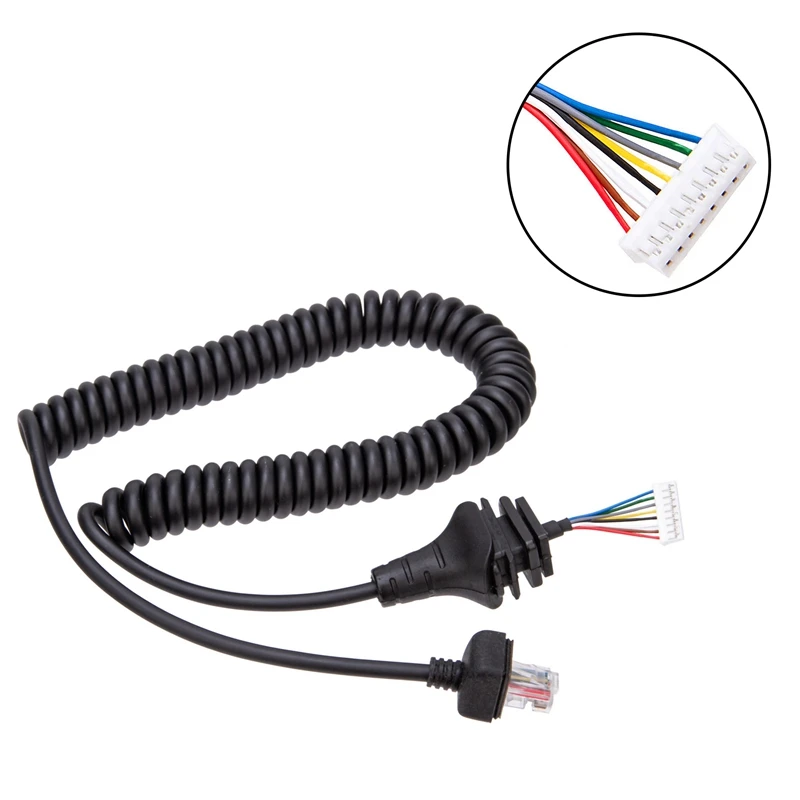 8 Pin HM-152 Mic Handheld Radio Speaker Microphone PU Cable For ICOM IC-2820H IC2825E Walkie Talkie