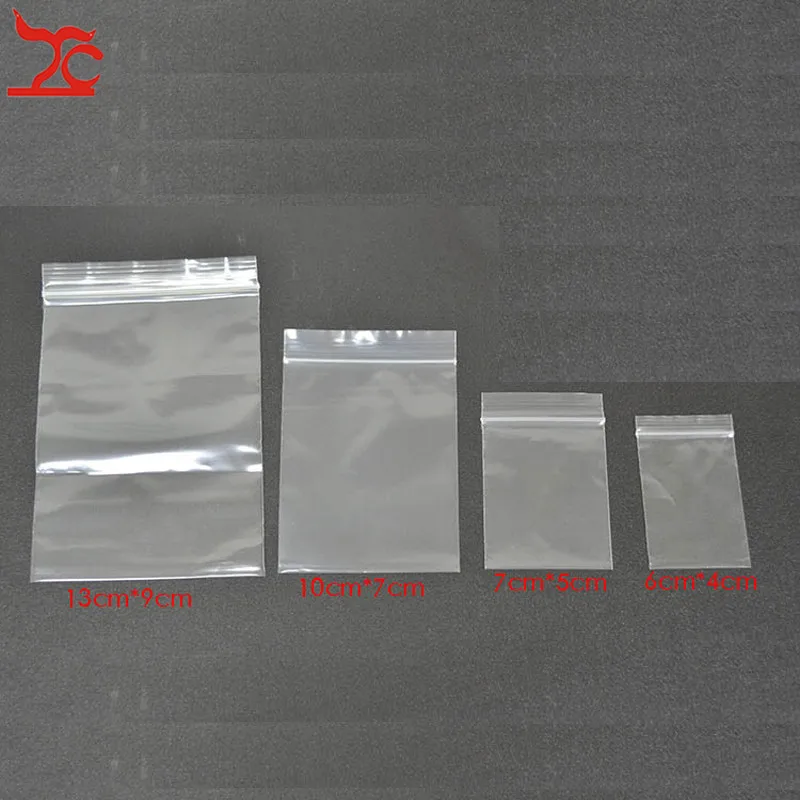 100 Stuks Dikke Mini Ritssluiting Doorzichtig Plastic Zak Ziplock Ritssluiting Hersluitbaar Poly Bag Munt Sieraden Verpakking Zak 0.12Mm