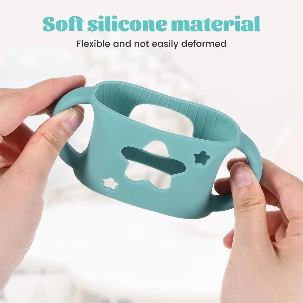 Silicone Baby Bottle Cover Soft Elastic Anti-Slip Handle Sleeve Easy to Grip Wide-Neck Baby Bottle Handle for Dr Brown Bottles