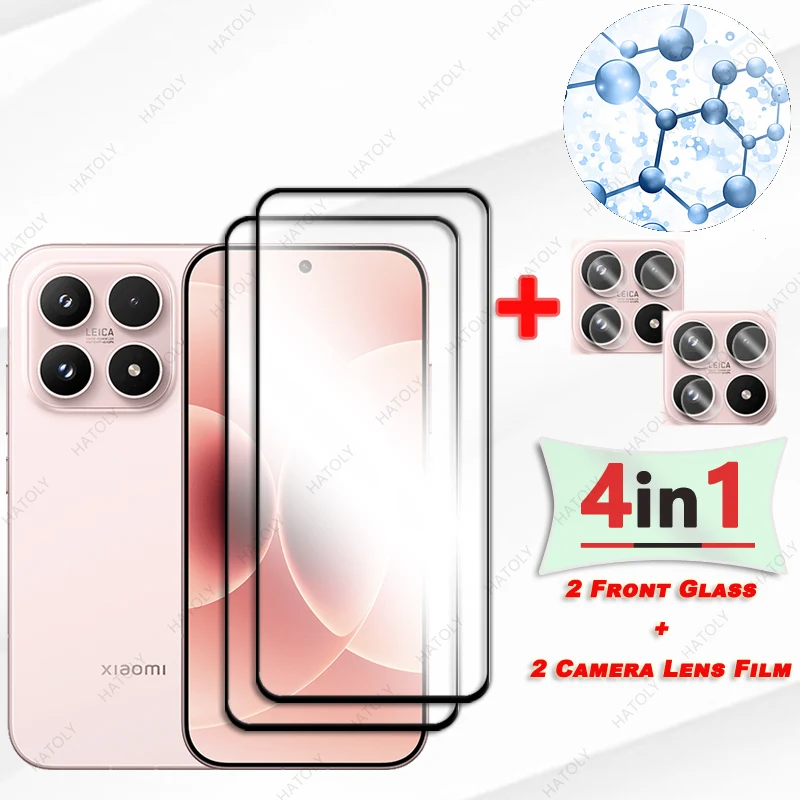 ل Xiaomi 17 زجاج حامي الشاشة ل Xiaomi 17 5G حافة سوداء طبقة رقيقة واقية عدسة الكاميرا حامي ل Xiaomi 17 الزجاج